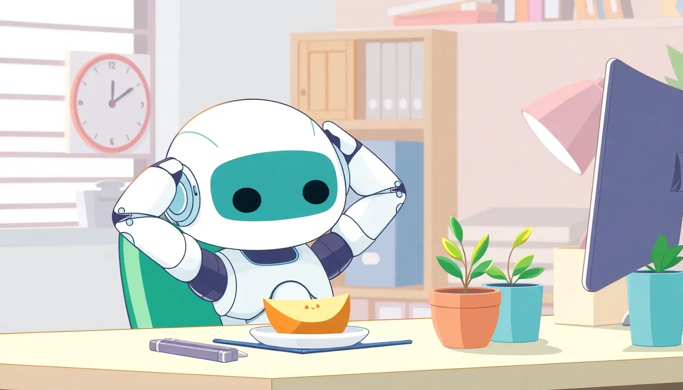 休憩中のかわいいロボット