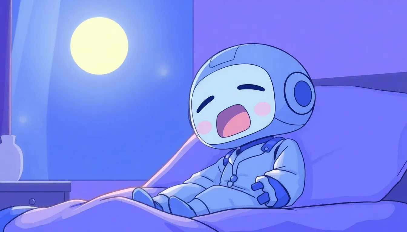 眠そうなかわいいロボット