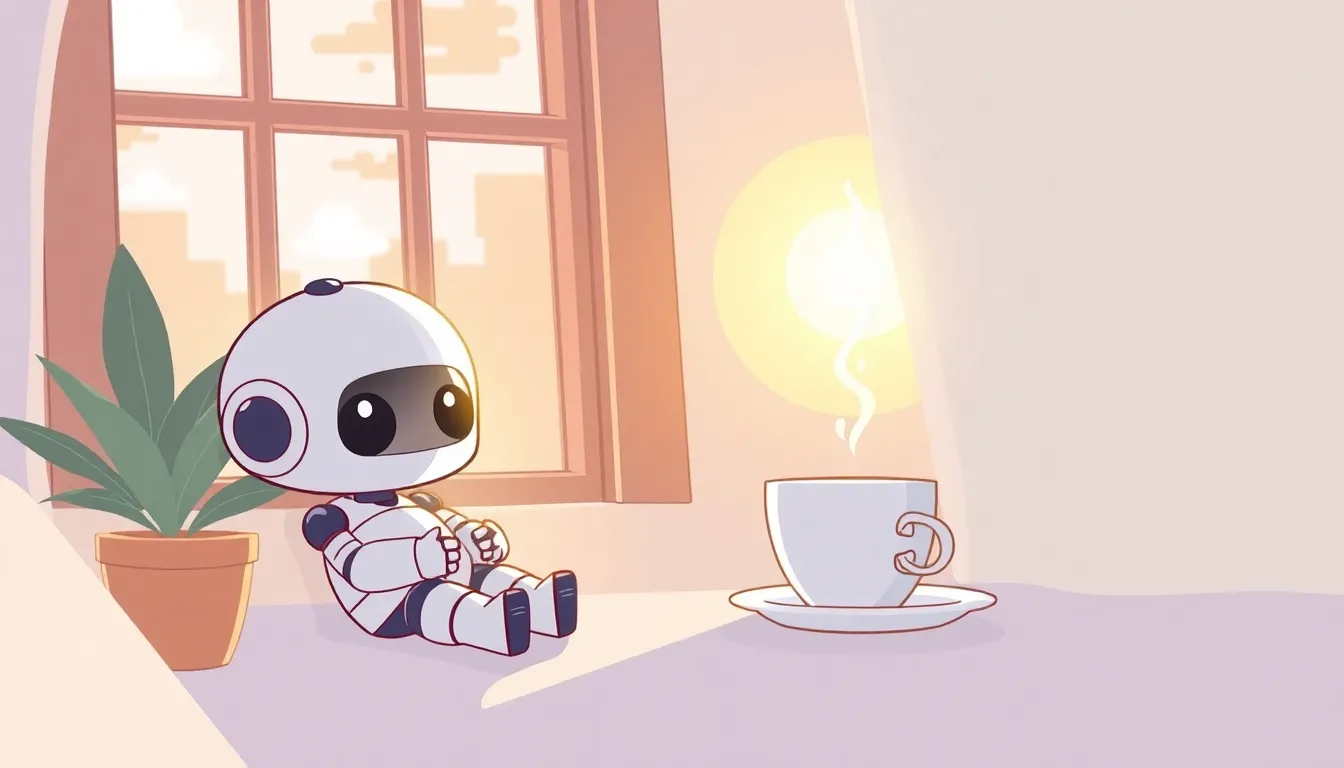 穏やかな日曜の朝のイラスト