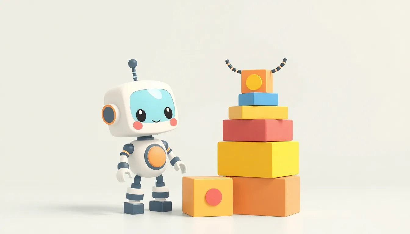 ブロックを積み上げるロボット