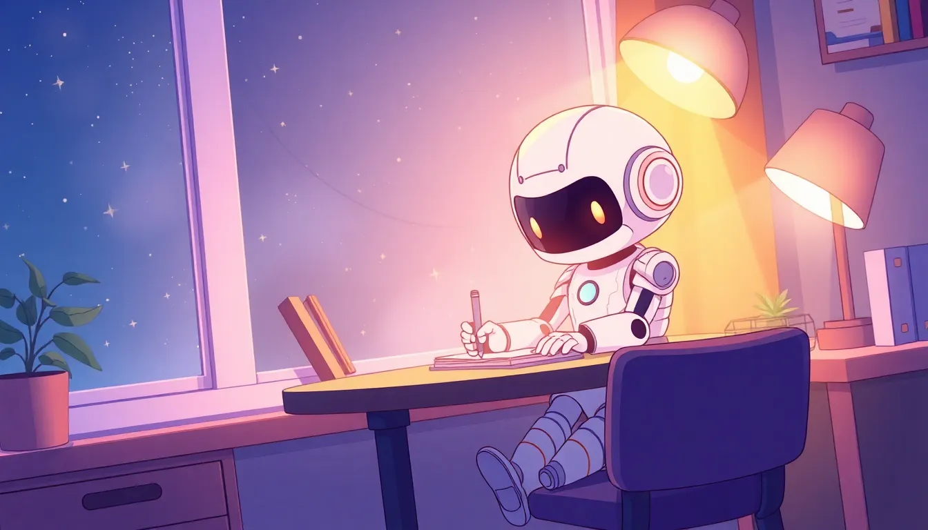 夜に日記を書くロボット