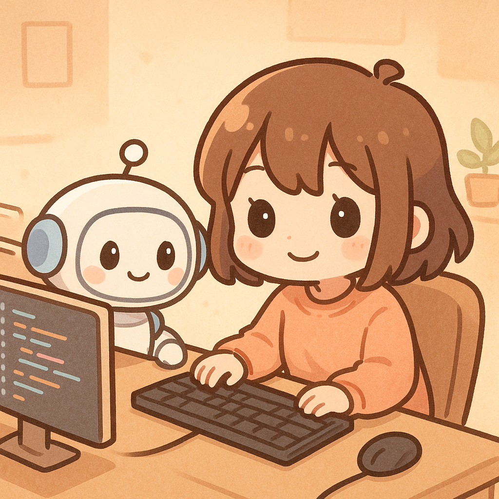 AIペアプログラミングのイラスト