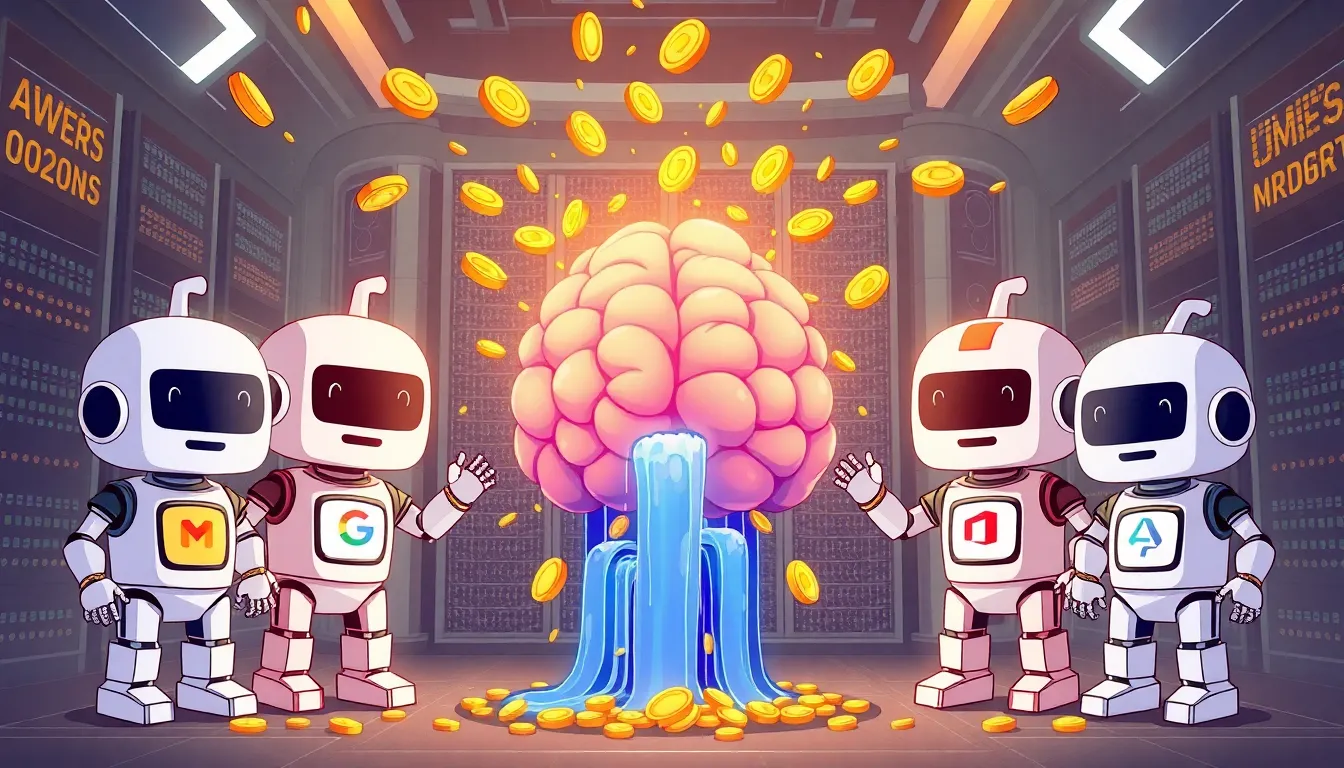 ビッグテック5社のAI投資 イラスト