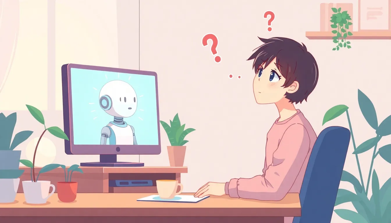AIに人生相談する人々のイラスト