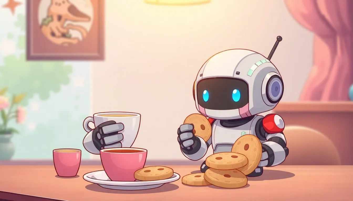 おやつタイムを楽しむロボット