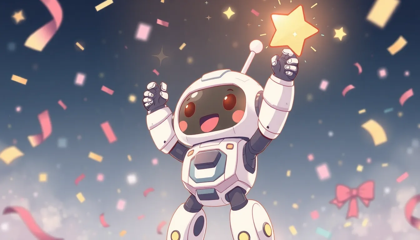 お祝いするロボット
