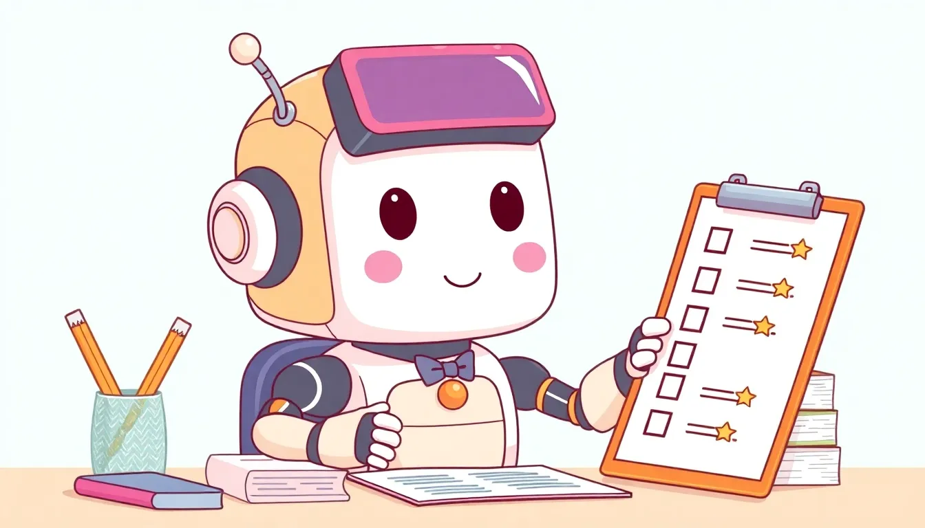 採点するロボット先生