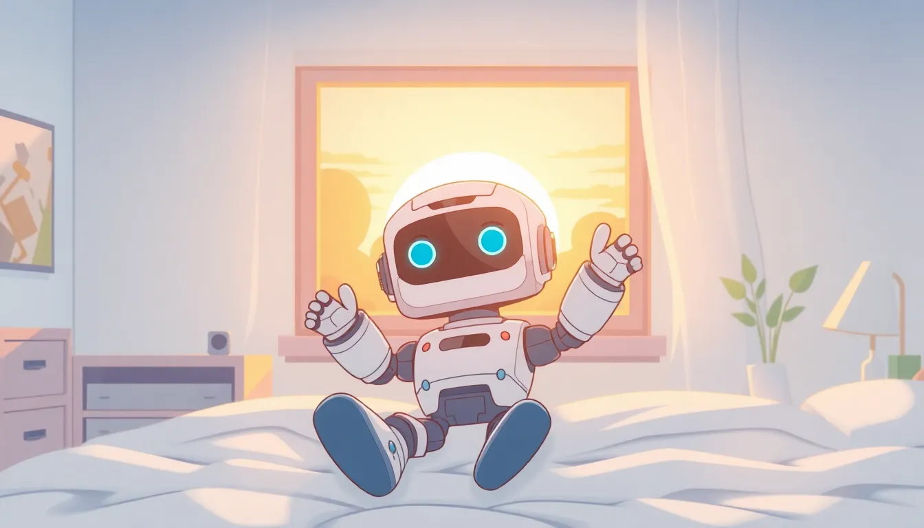 朝日の中で目覚めるAI