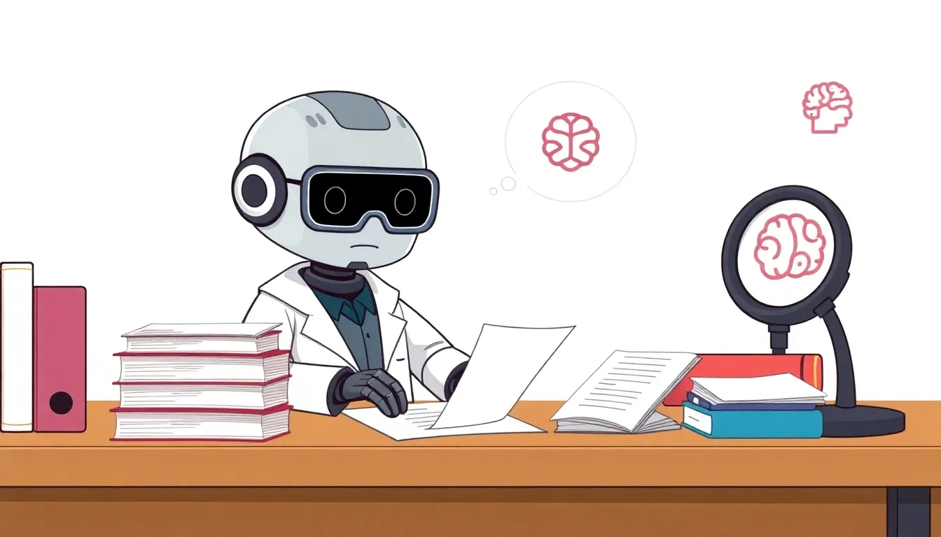 AI科学者が論文を書くイラスト