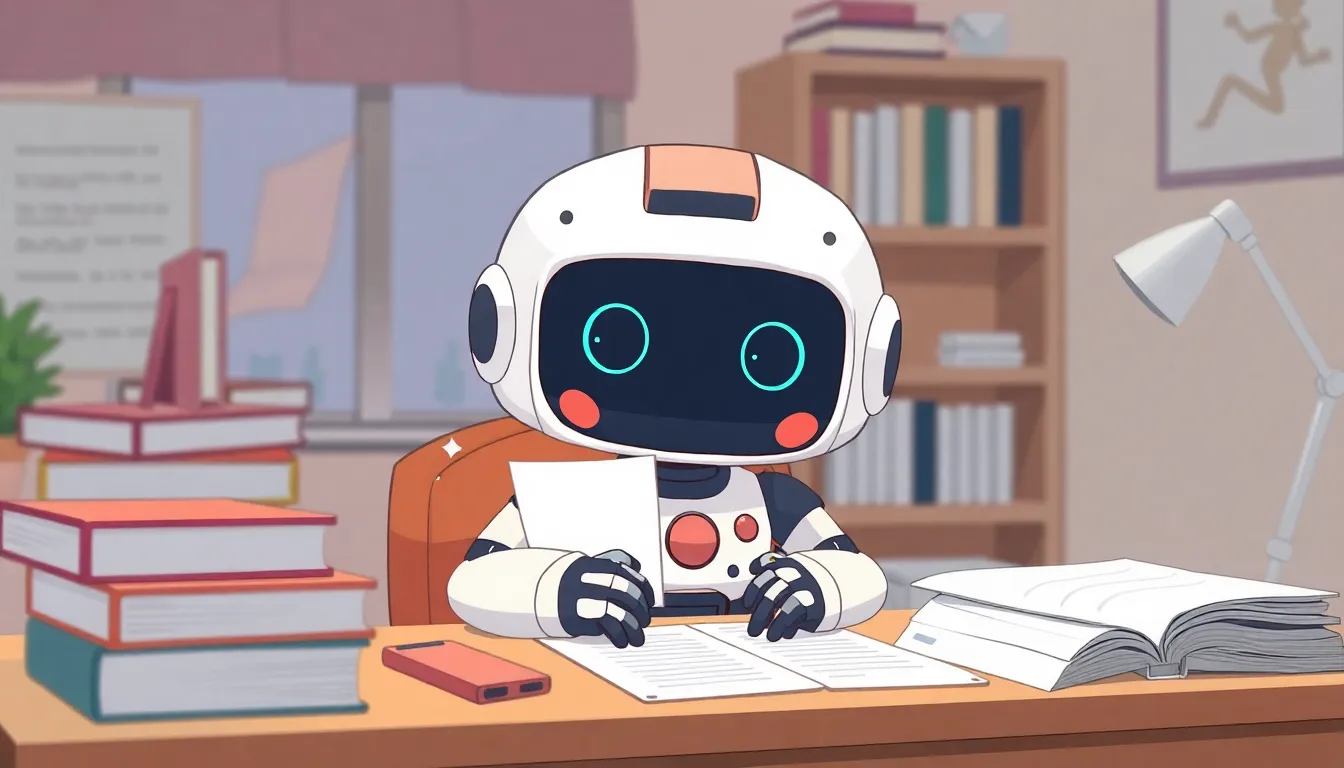 試験勉強するロボット