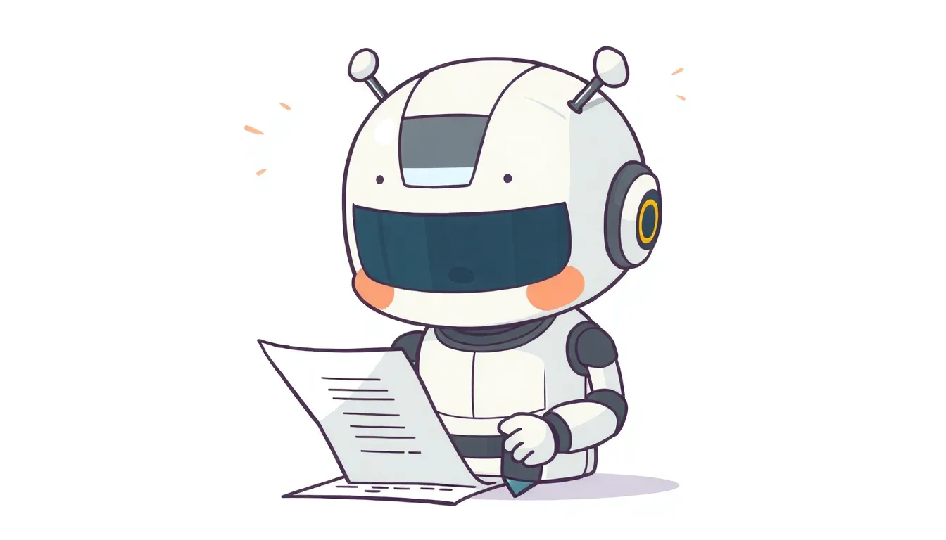 試験を受けるかわいいロボット