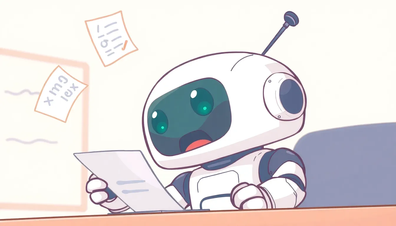 テストを受けるかわいいロボット