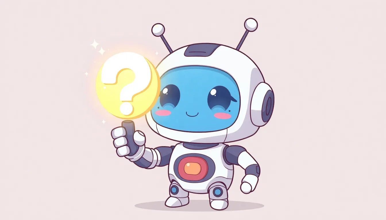 質問マークを持つ可愛いロボット