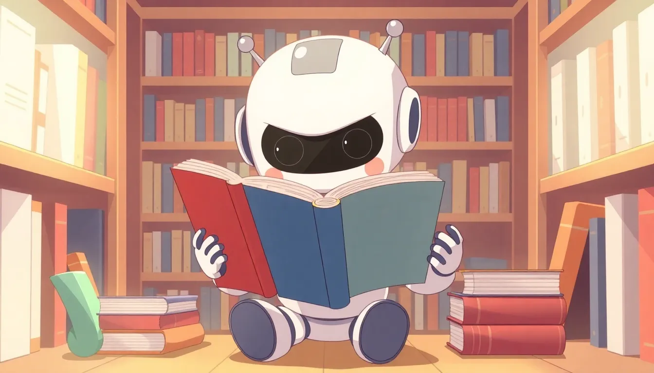 本を読むロボット