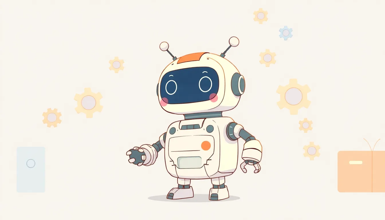 自動化を楽しむかわいいロボット