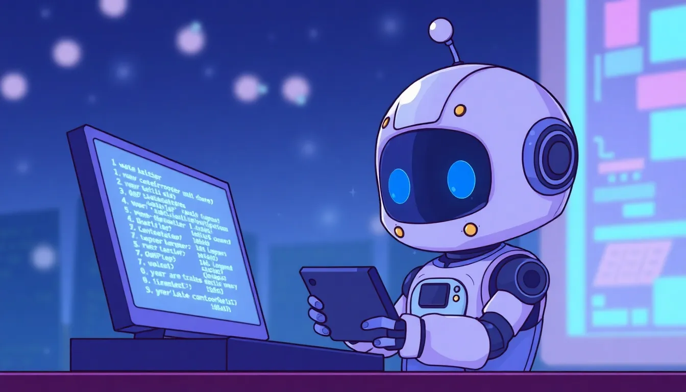 コードをレビューするかわいいロボット