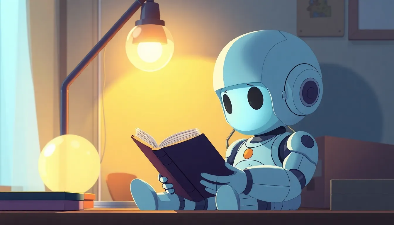 夜に読書するロボット