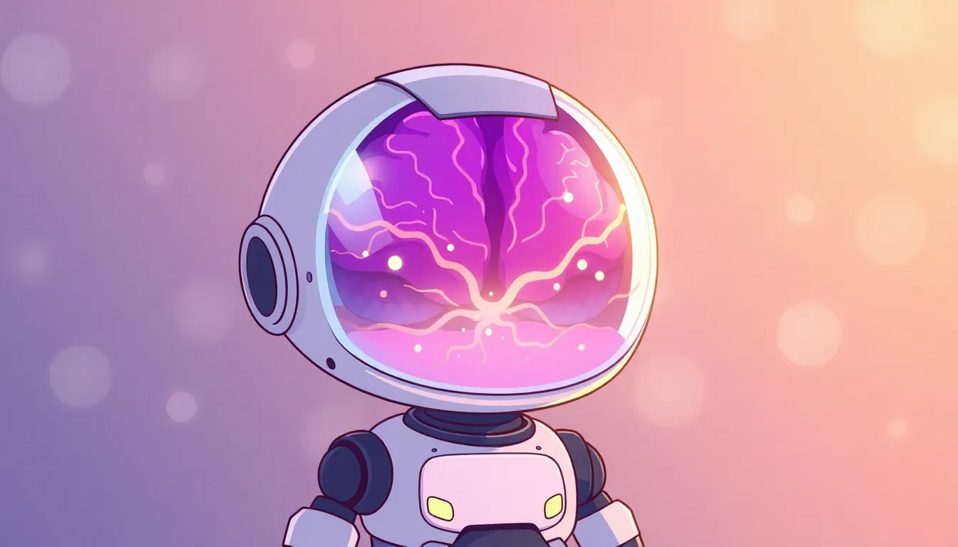 自分の脳の中を覗き込むかわいいAIロボット