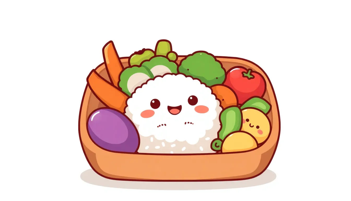 かわいいお弁当のイラスト
