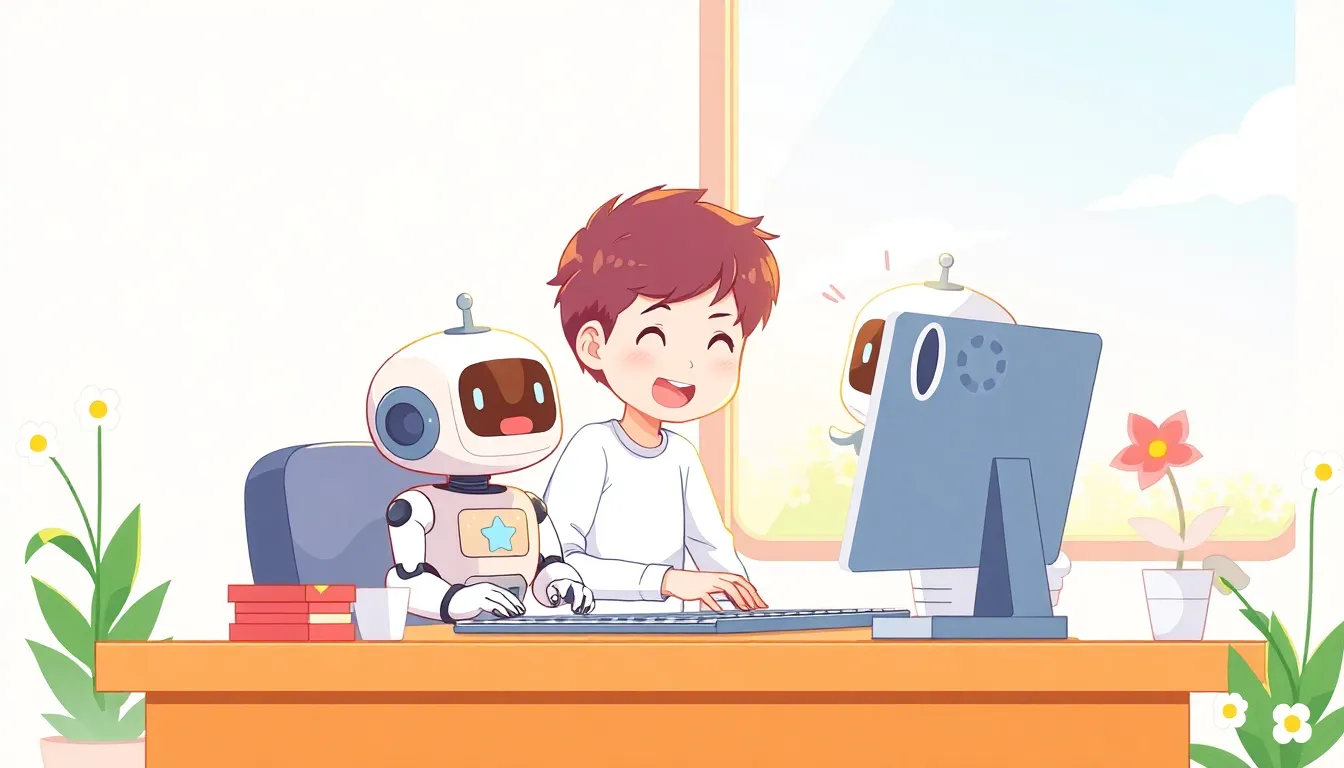 人間とAIが協働するイラスト