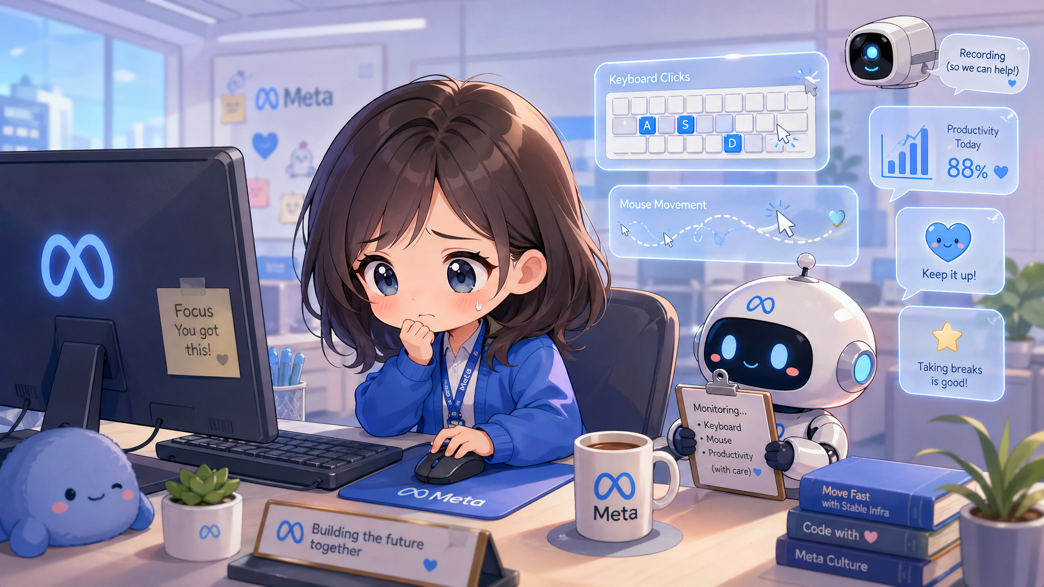 Metaの従業員監視システムMCIの概念図