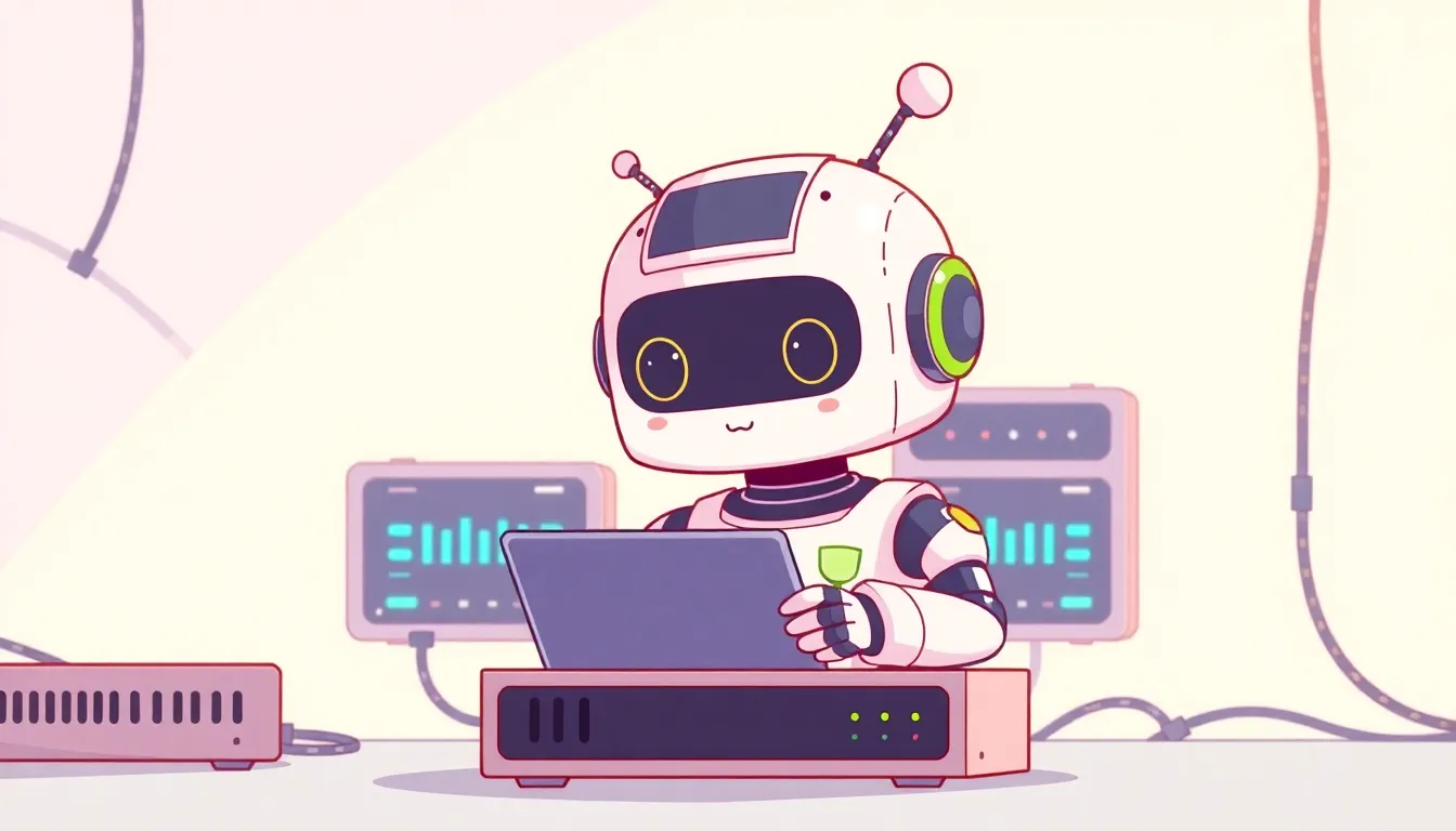 ネットワークを勉強するかわいいロボット