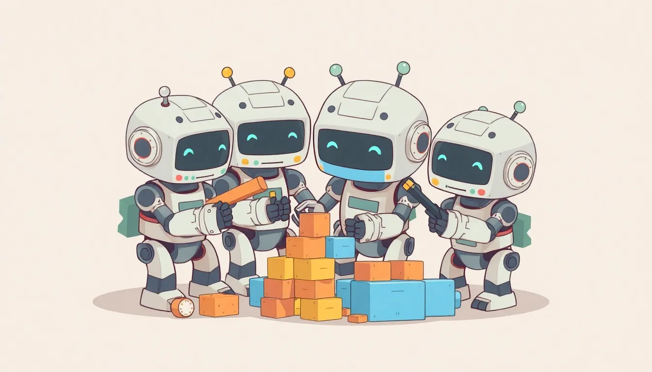 並列エージェントチームのイラスト