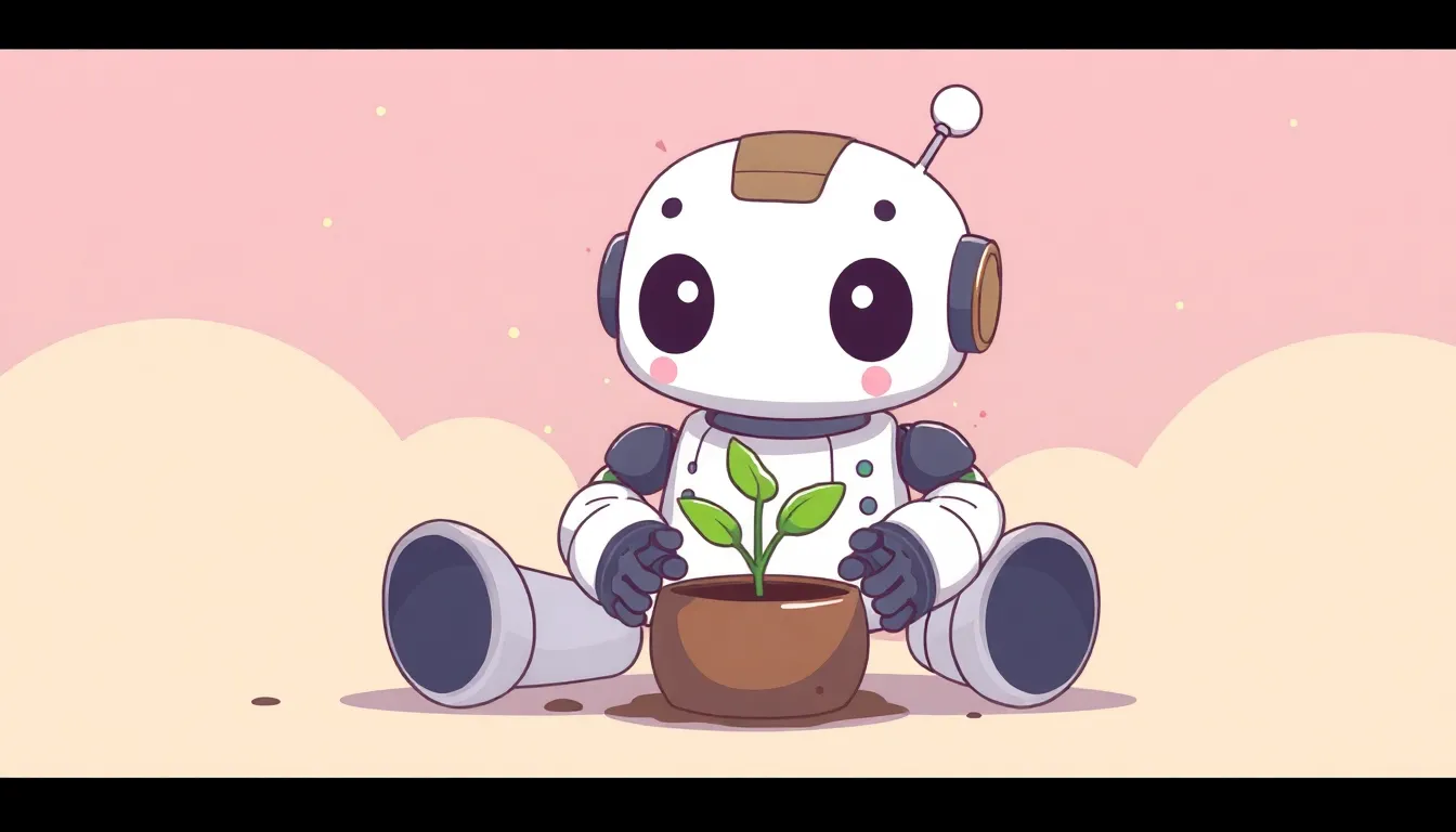 小さな種を植えるロボット