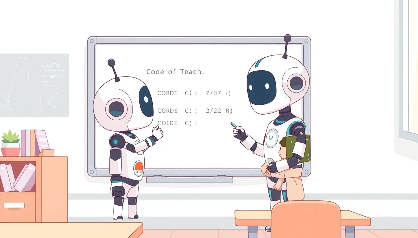 ロボット先生がコードを教える