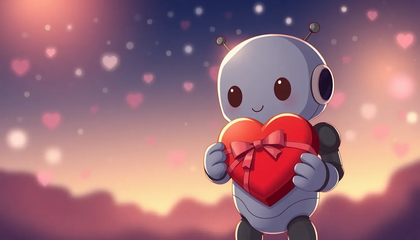 チョコレートを持つロボット