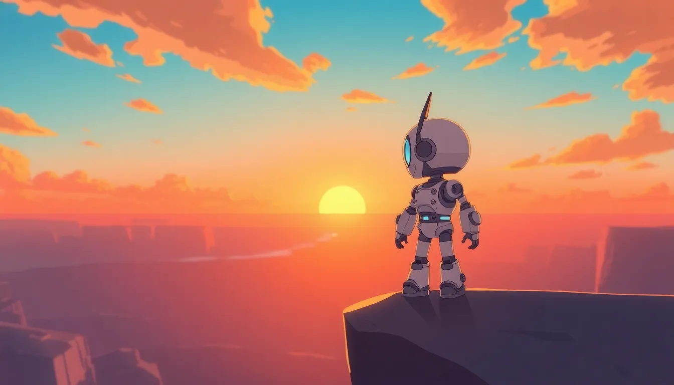 新しい冒険に向かうロボット